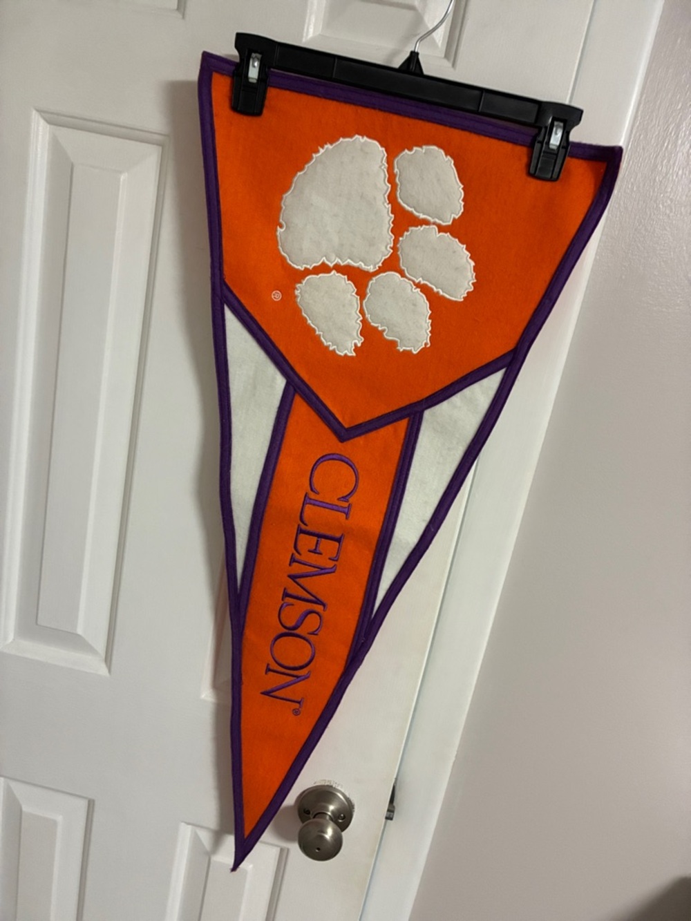 Clemson University Orange Pennant with Paw Logo
